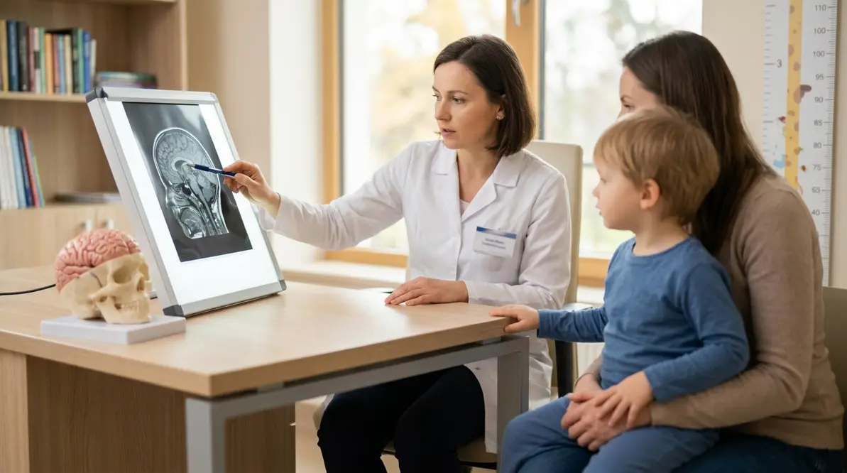 Neurochirurg dziecięcy w Białymstoku podczas konsultacji i diagnostyki pacjenta w centrum medycznym