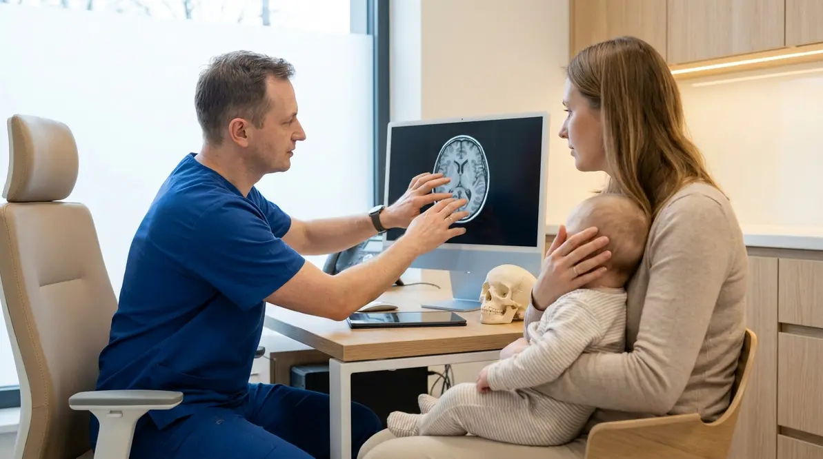 Zespół doświadczonych neurochirurgów dziecięcych w centrum medycznym, gotowych do konsultacji i leczenia